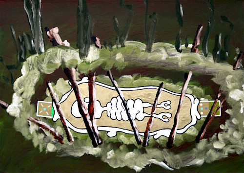 Das Grab | Acrylfarbe auf Leinwand | 100 cm x 140 cm | 2025/26